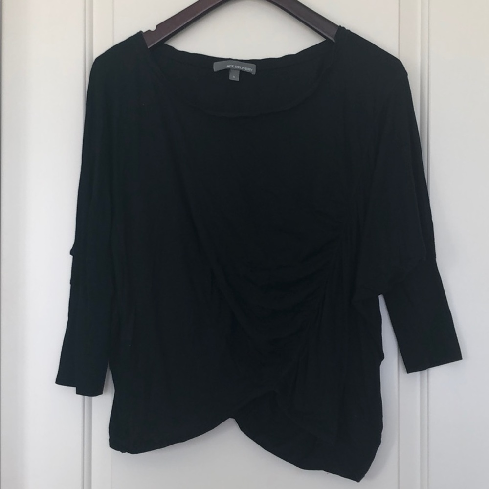Ace Delivery - Black top with diagonal seam
